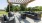 Pergola with furniture and firepit
