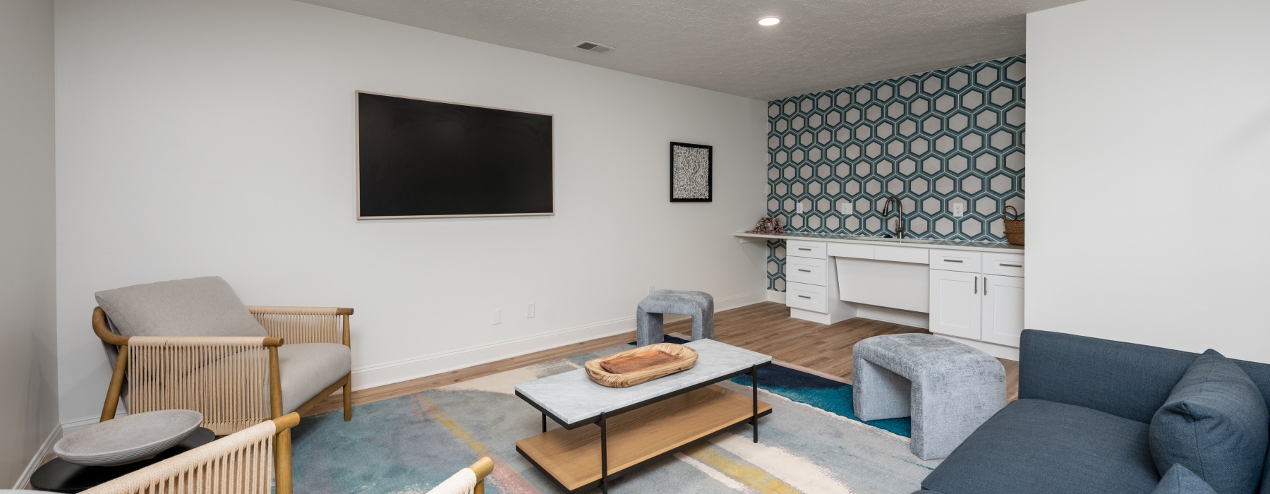 Room with furniture and tv